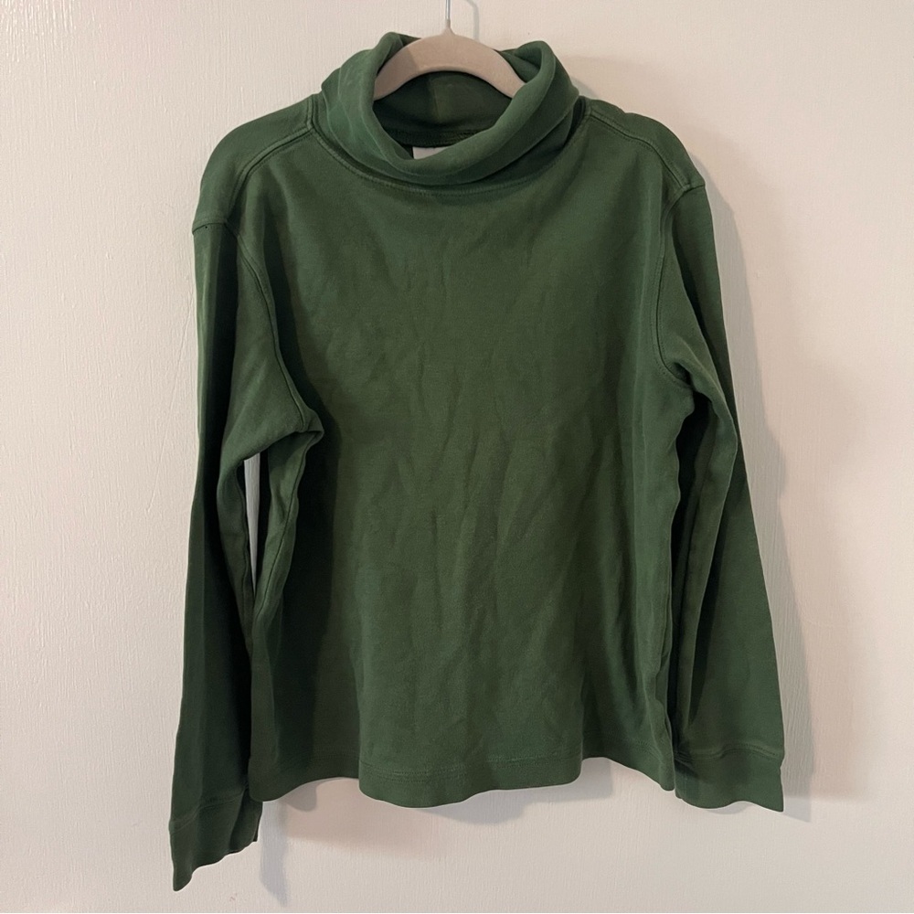 Hanna Andersson Girls Green Organic Cotton Turtleneck Long Sleeve Tee 130 8